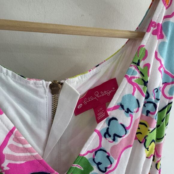 Lilly Pulitzer X Target Floral Sleeveless Blouse Back Zipper Large VV12 - Picture 5 of 5